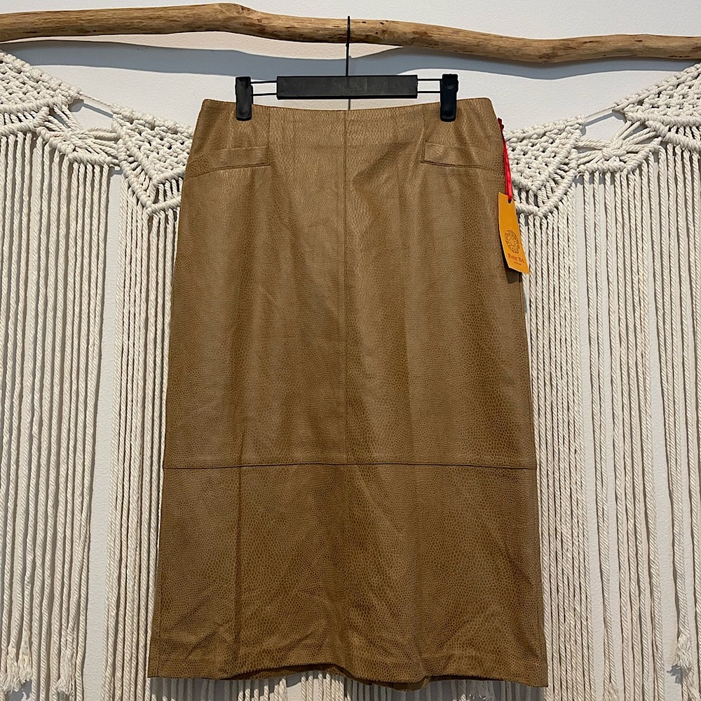 NWT Ruby Rd. Minimalistic Bohemian Bazaar Wheat Snake Skin Print Skirt Sz 8